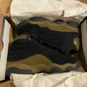 Used olive green & black Air Jordan 13